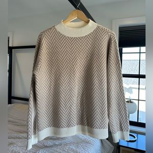 Ann Taylor chevron mockneck thick sweater